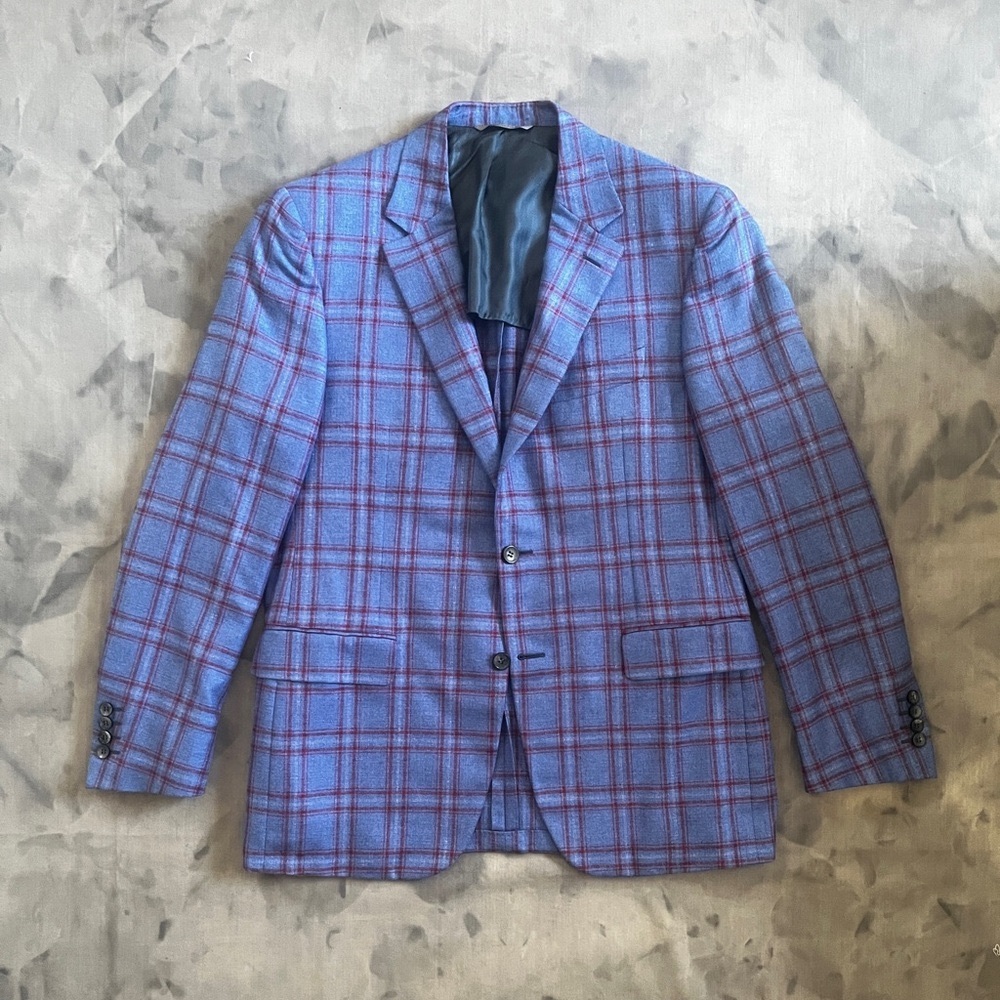 Canali Exclusive Silk/Cashmere Plaid Blazer